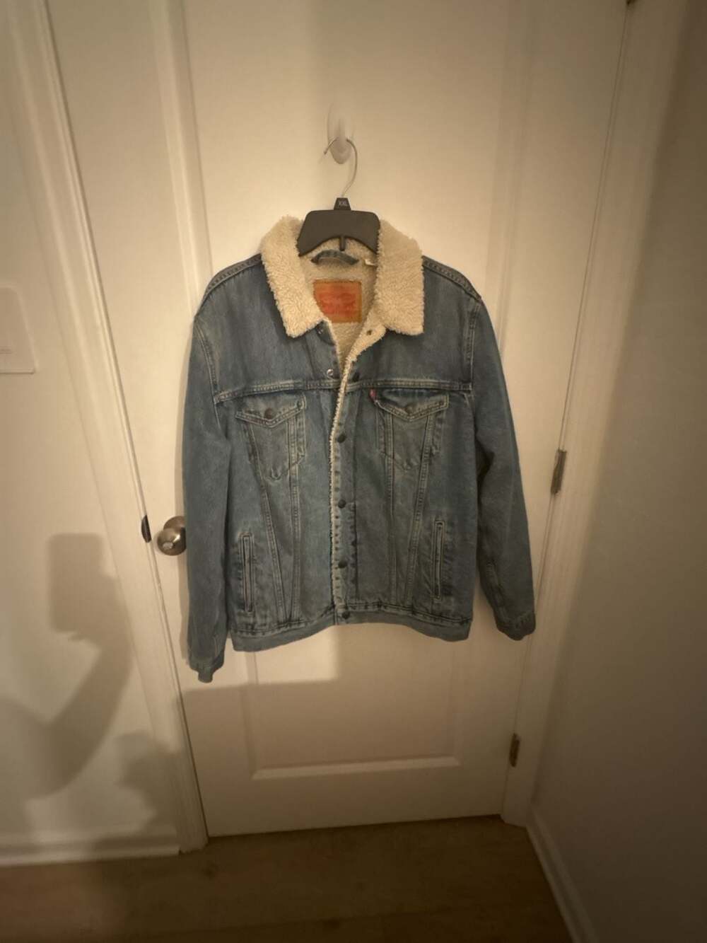 Levi's Sherpa Trucker Jacket Size L Blue Denim